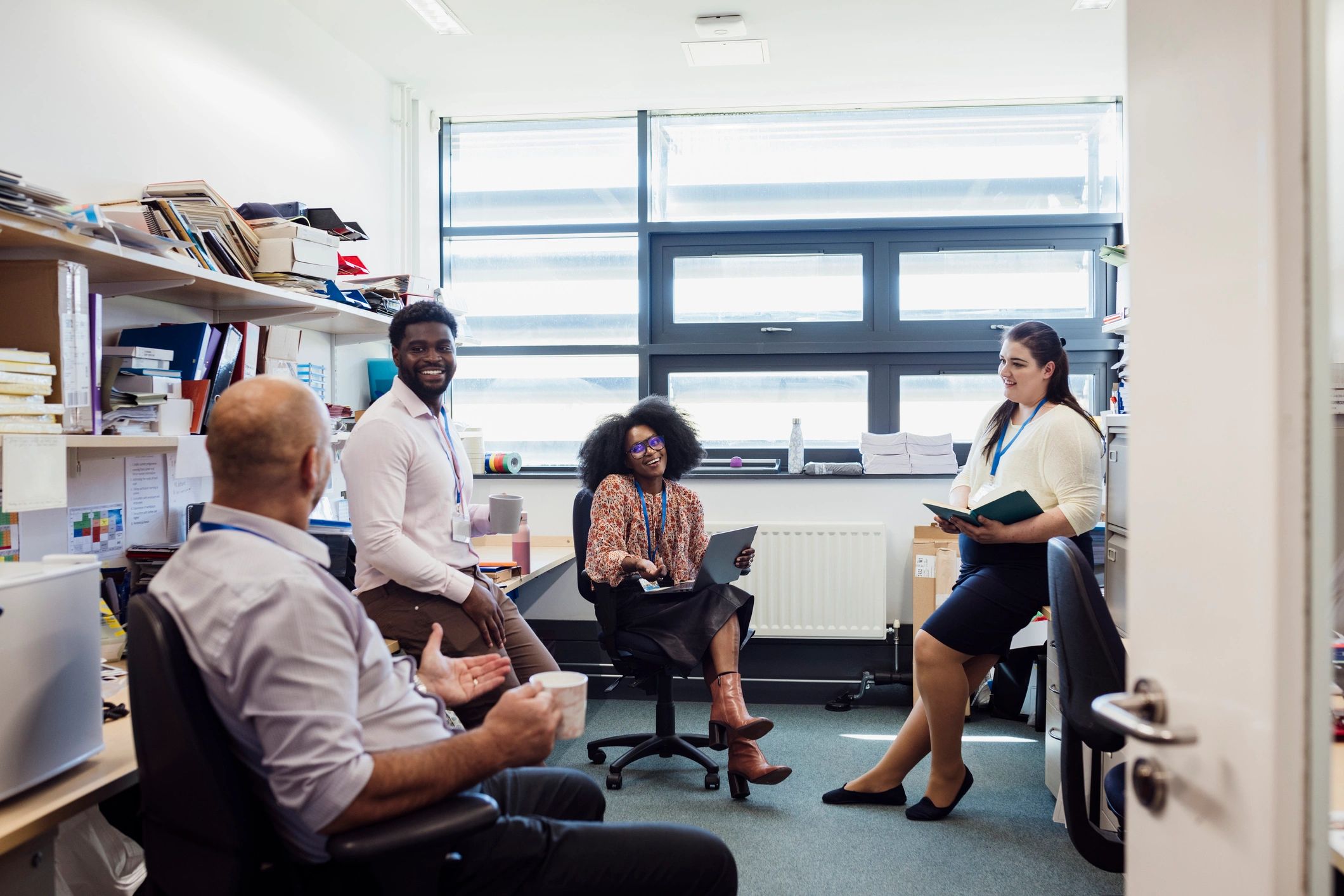 Consulting team collaborating in an office