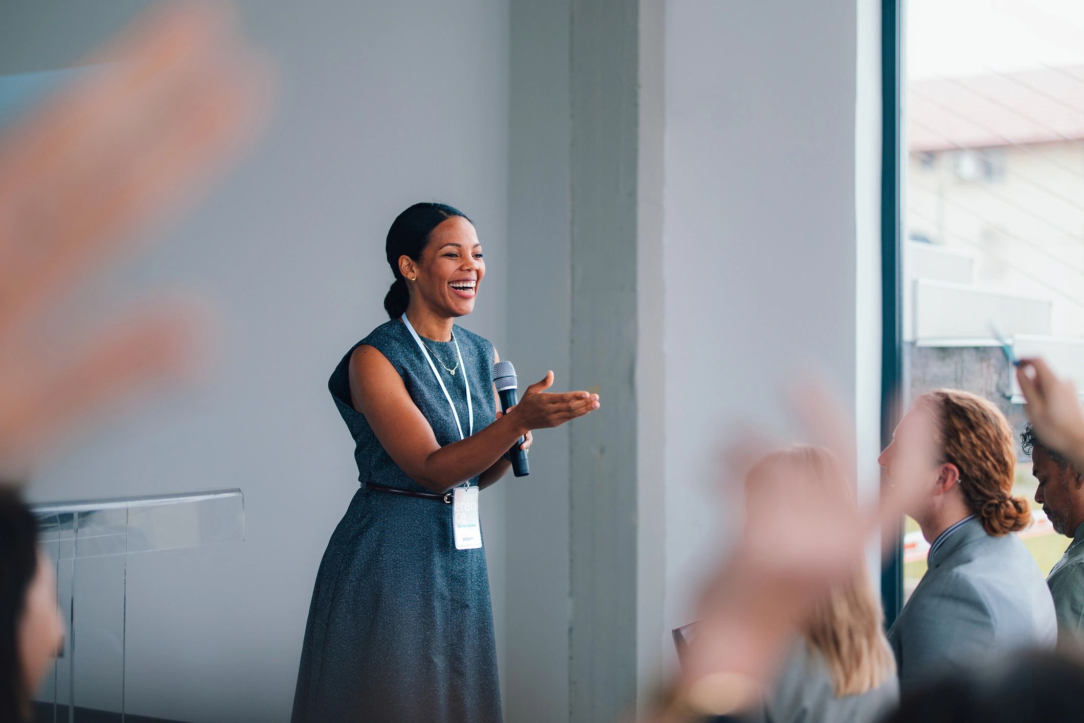 Professional speaker at a business conference