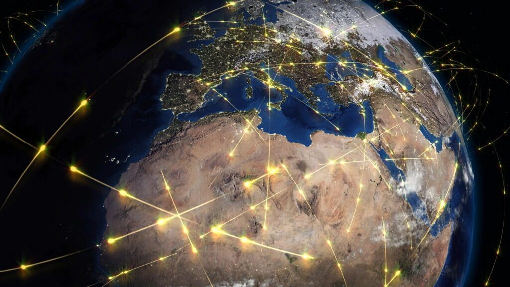 Show Earth with connectivity to make global